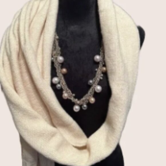 Accessories - Soft & Luxurious scarf, featuring elegant pearls